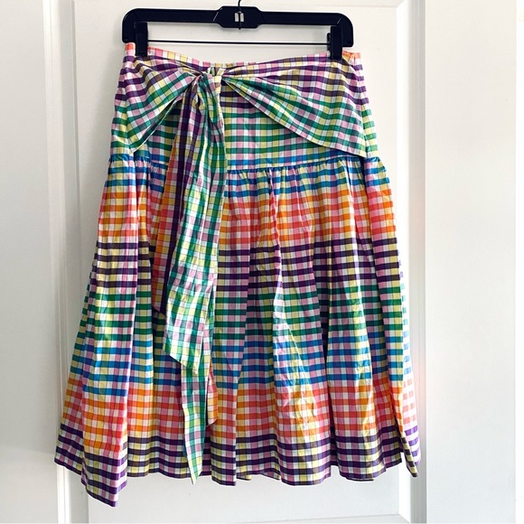 JCREW Rainbow Pleated Front Tie Skirt - Picture 2 of 4